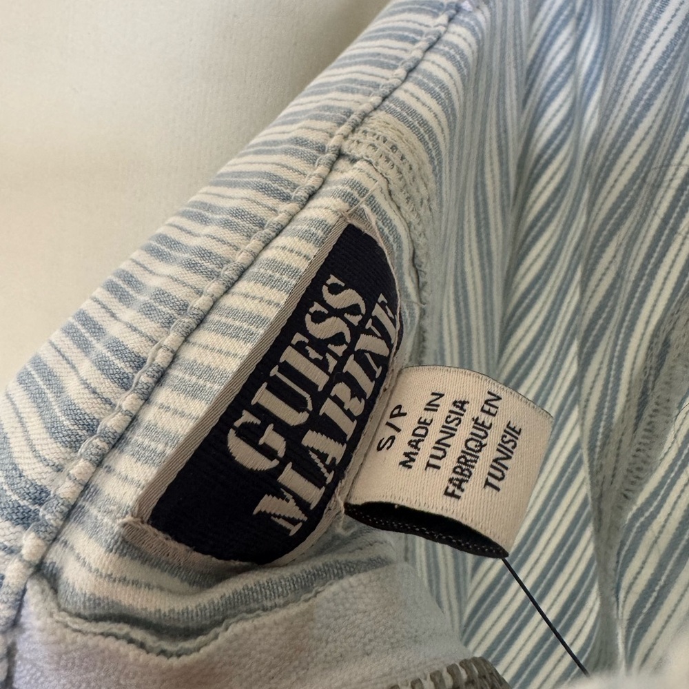Guess Blue and White Striped Mini Dress
